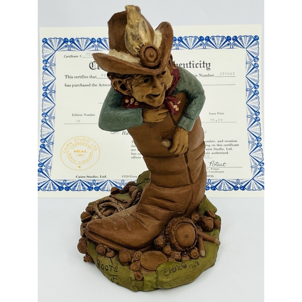 Tom Clark Boots Gnome Figure Edition 79 Cowboy Cairn Studio 1983
